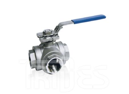 Kulový kohout 3-cestný - vrtání "L" nerez